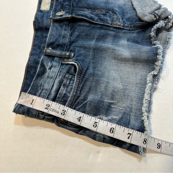 AllSaints LOWE Denim Cutoff Jean Shorts Low Rise Hot Pants, Size 26 - Picture 12 of 14
